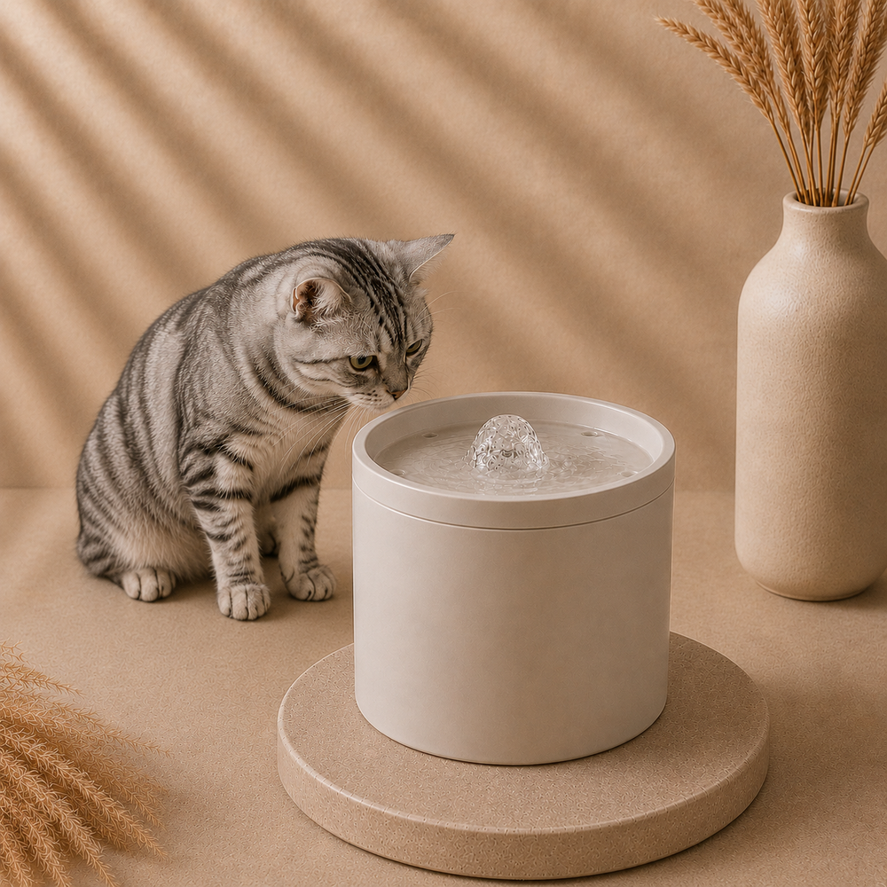 Kat drinkt uit Nami FlowBowl Pure