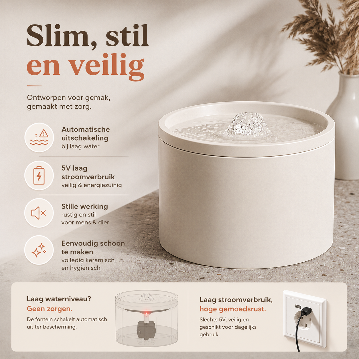 Nami FlowBowl | Keramische drinkfontein voor katten