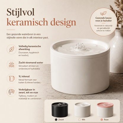 Nami FlowBowl | Keramische drinkfontein voor katten