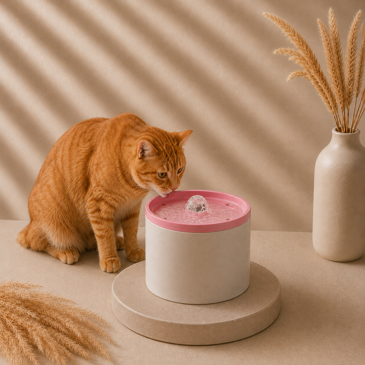 Kat drinkt uit Nami FlowBowl Raspberry