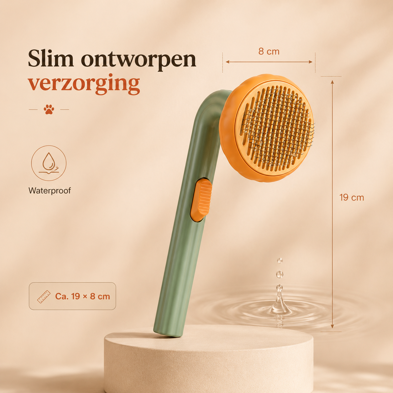 Wandersnout Pumpkin Brush | Zelfreinigende vachtborstel