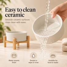 Kera matte ceramic pet bowl easy to wipe or rinse clean