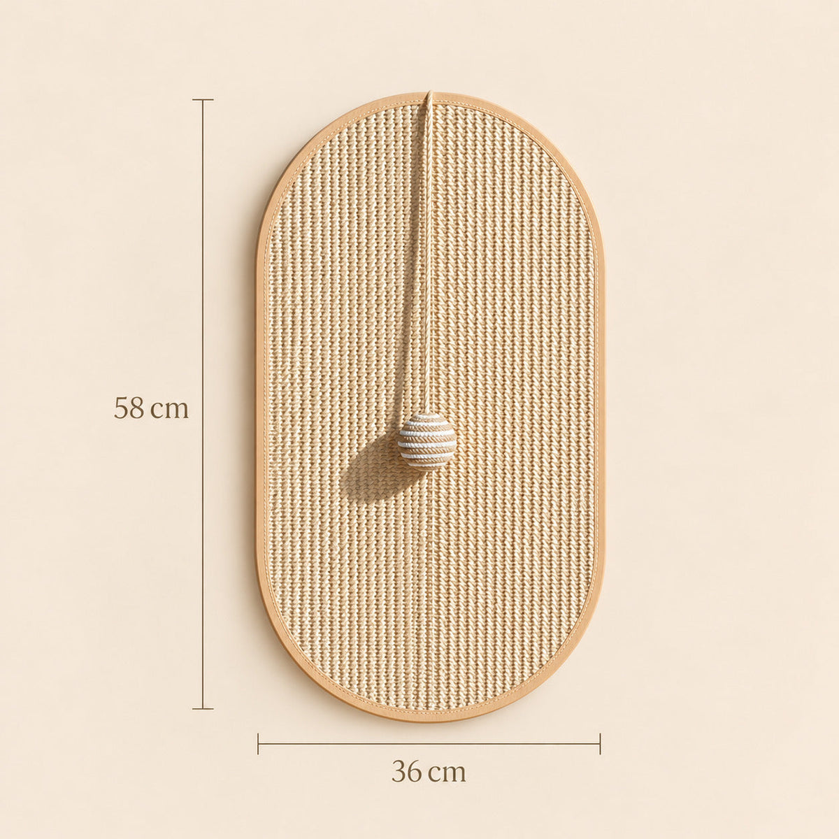 Kiva WallScratcher Ovaal Groot – afmetingen 58 × 36 cm