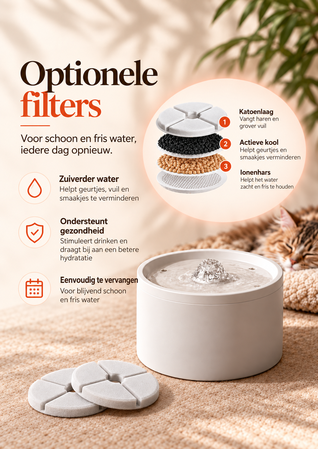 Nami FlowBowl optionele filters voor schoner en frisser water