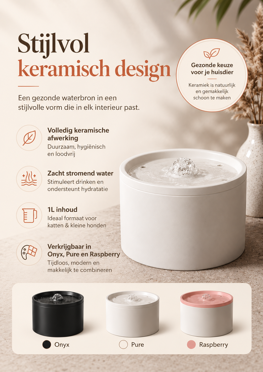 Nami FlowBowl keramisch design, inhoud en kleuren