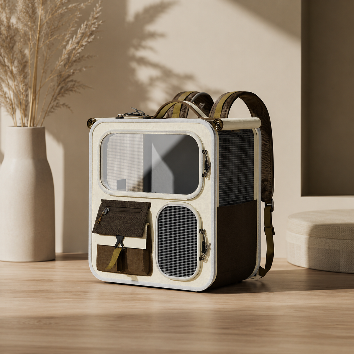 Nomad Duo beige bruin in rugzakuitvoering zonder trolleybasis