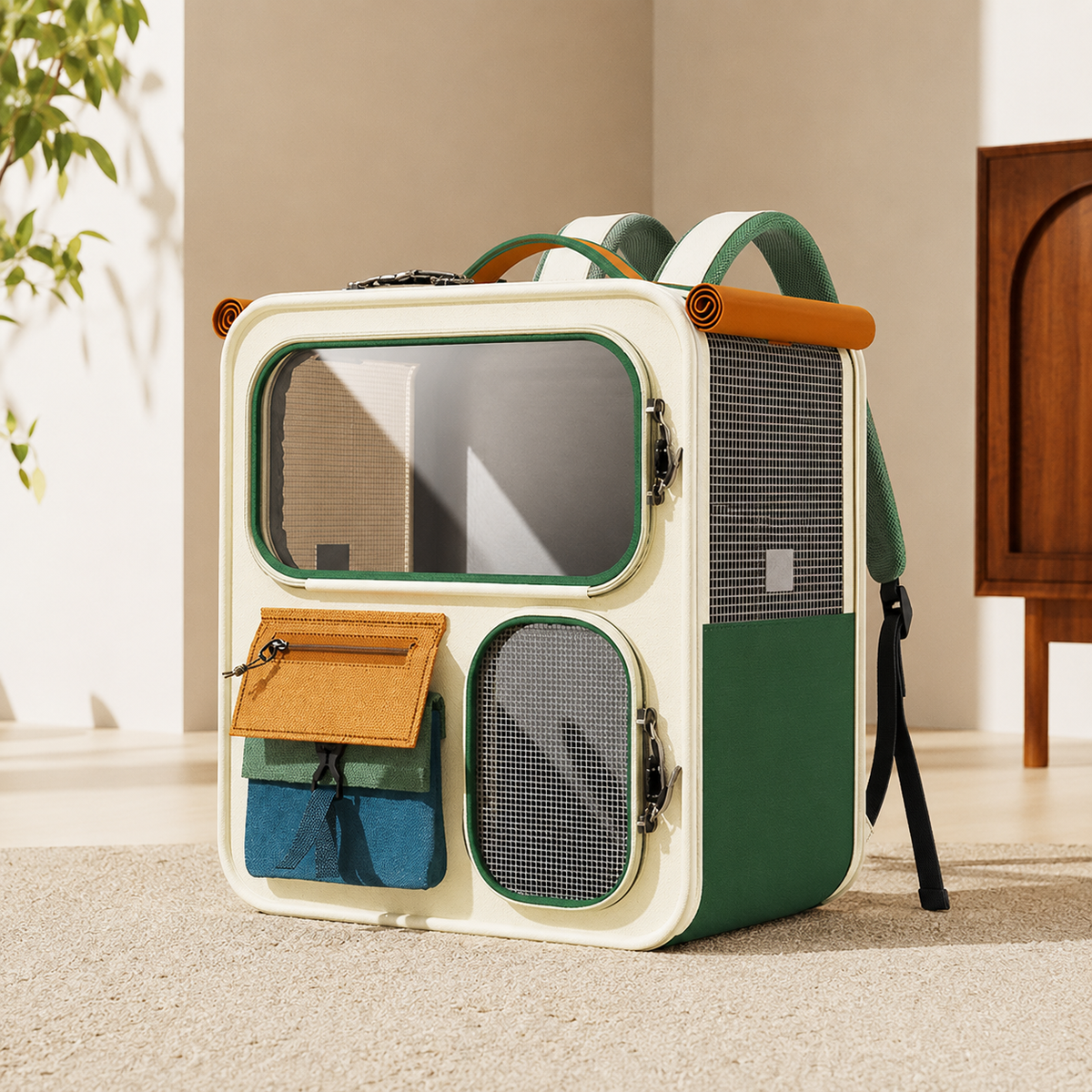 Nomad Duo beige groen in rugzakuitvoering zonder trolleybasis
