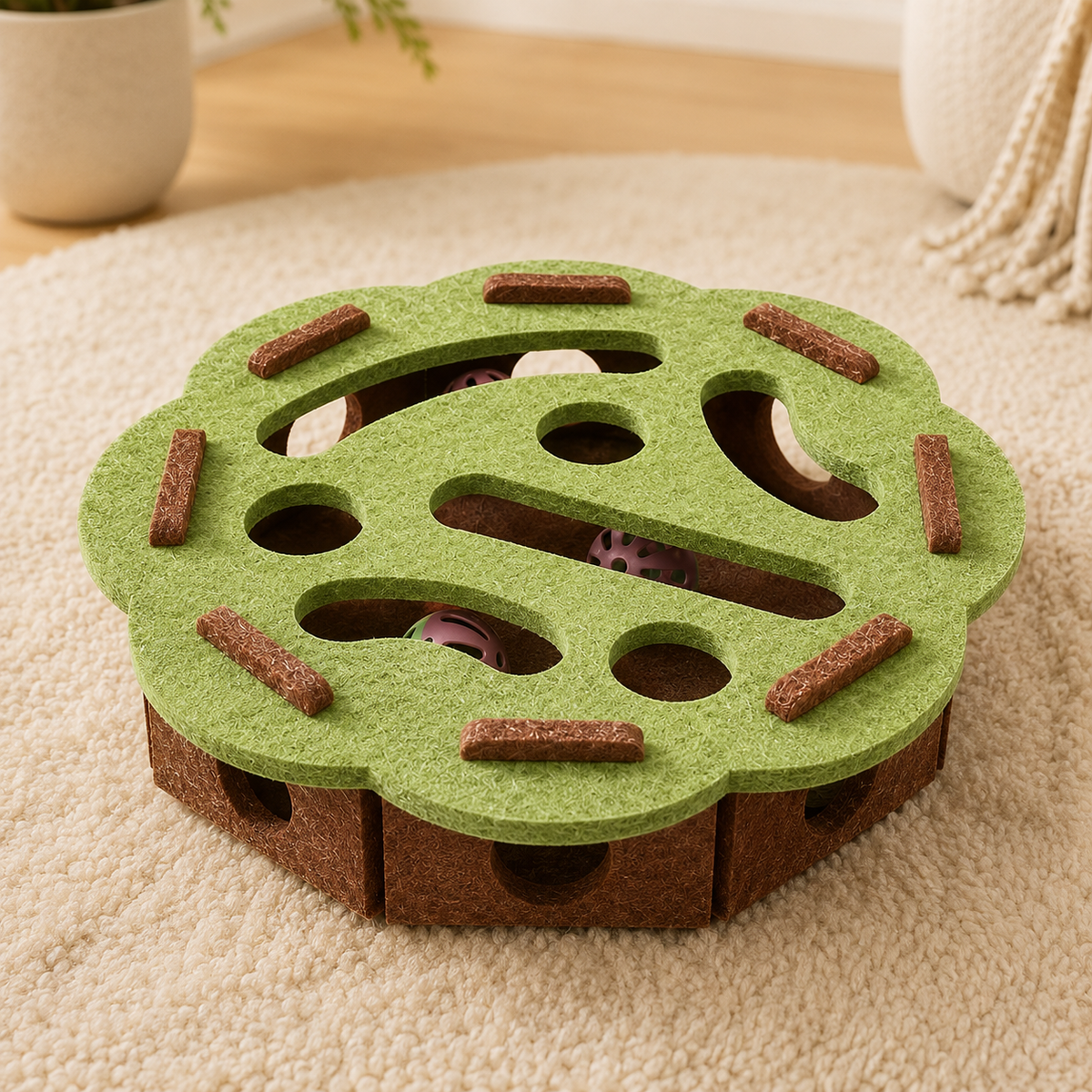 Bellora Felt detail with openings and play elements with bells