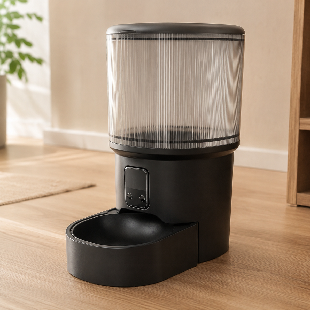 Wandersnout FeedCam Pro smart pet feeder with transparent food hopper and feeding bowl